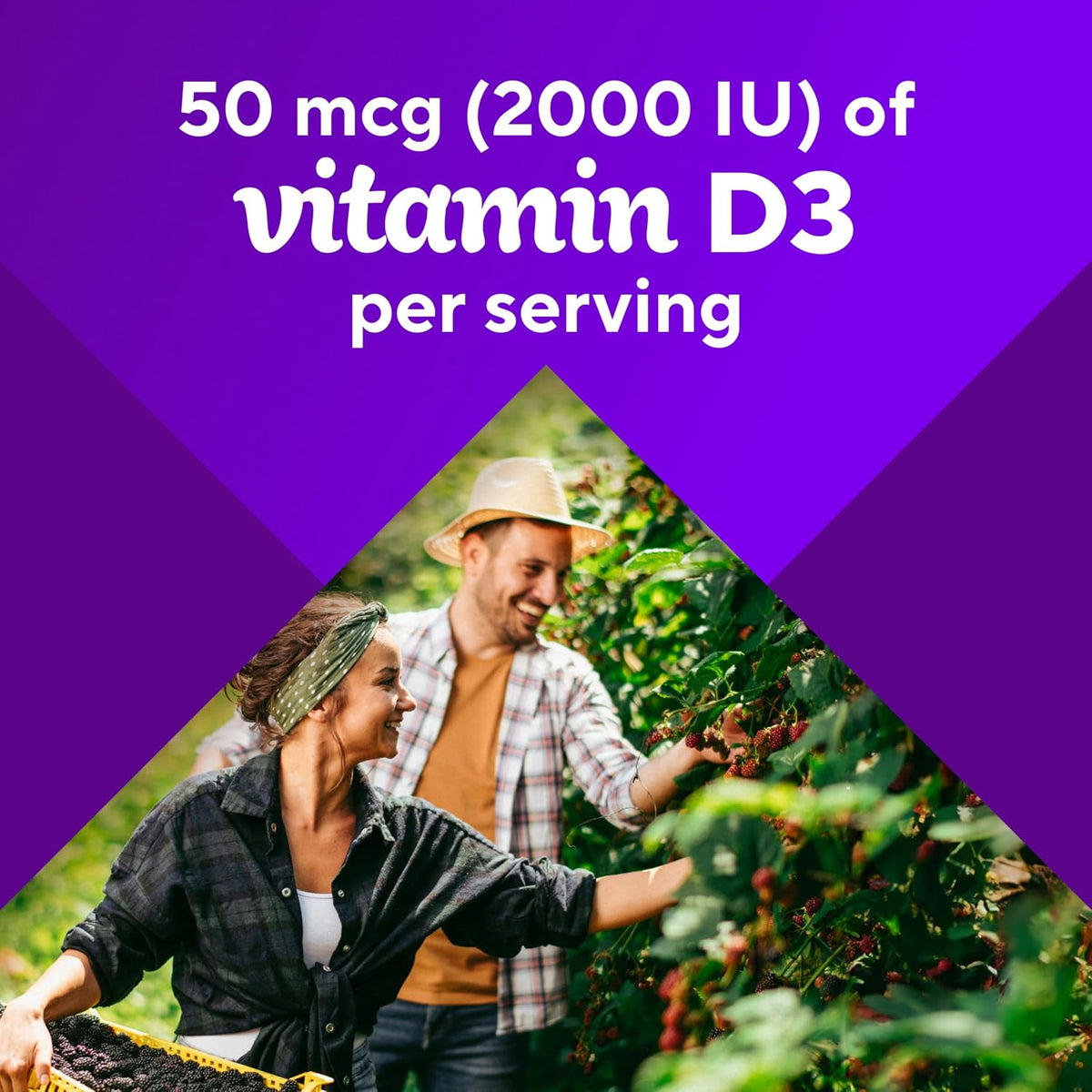 Vitafusion Vitamin D3 Gummies, 2000 IU, 150 Count - Bone and Immune Support - görsel 5