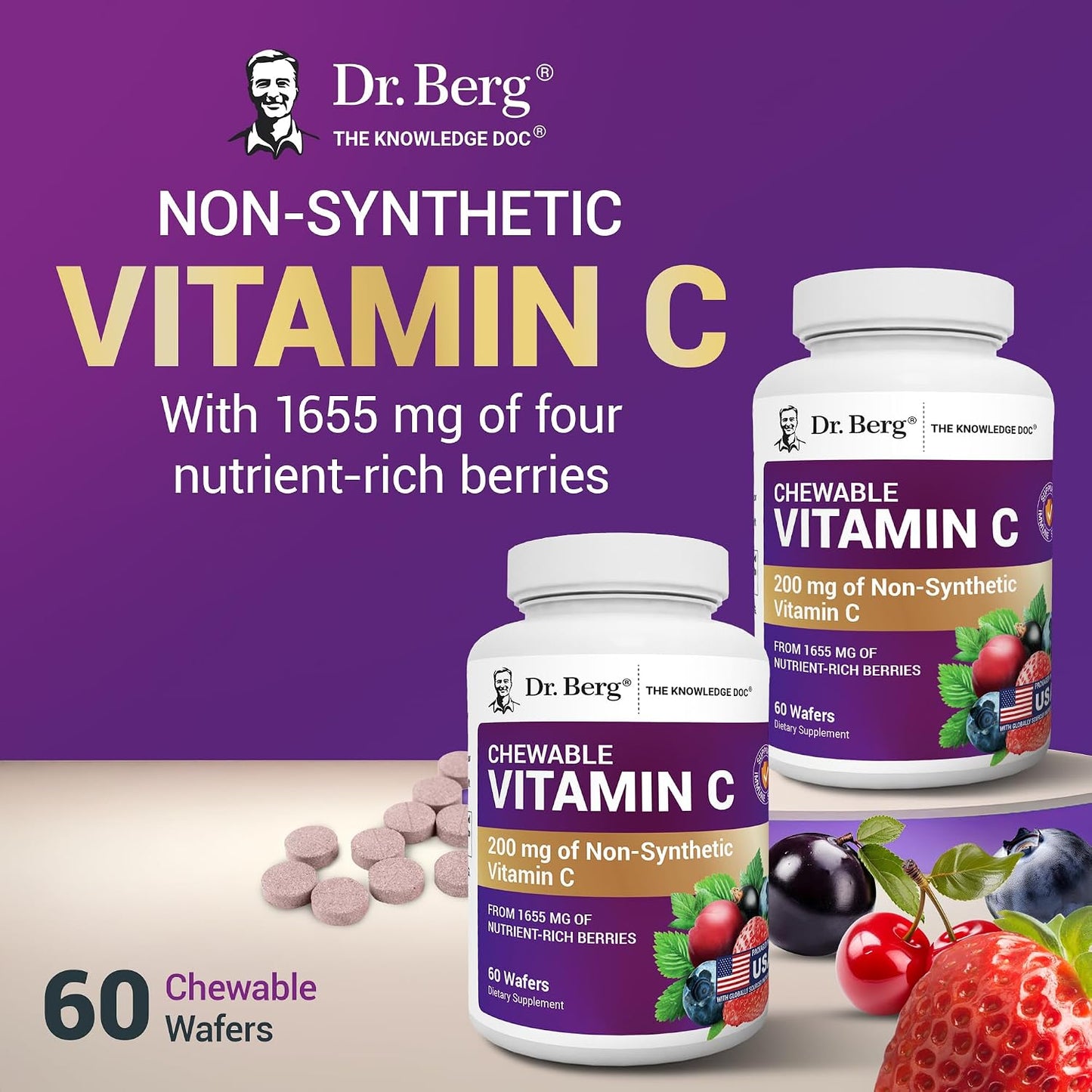 Dr. Berg Chewable Vitamin C Complex – Organic Berry Vitamin C Wafers - görsel 5