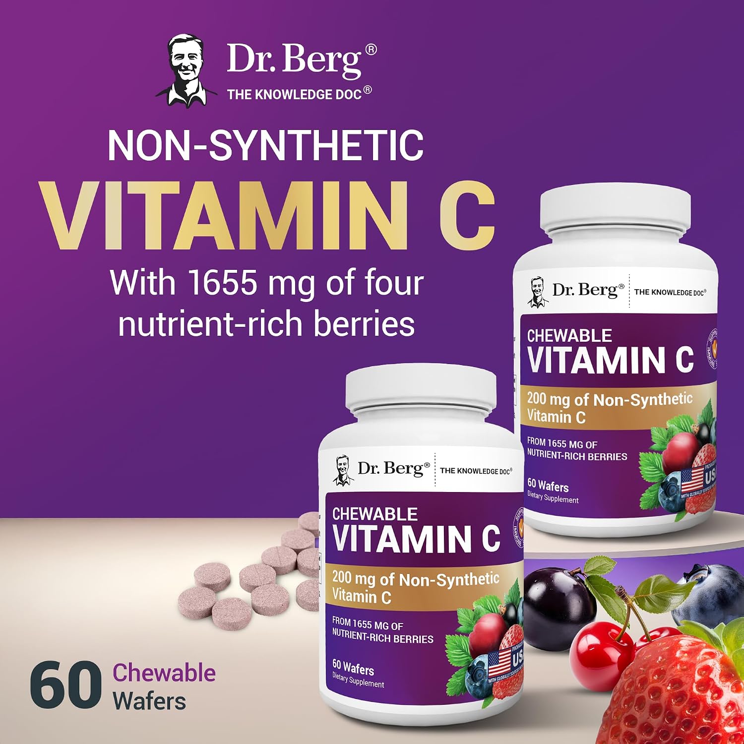 Dr. Berg Chewable Vitamin C Complex – Organic Berry Vitamin C Wafers - görsel 5