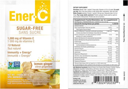 Ener-C Sugar Free Multivitamin Drink Mix, Lemon Ginger, 30 Packets