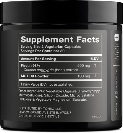 Toniiq Ultra High Purity Fisetin 500mg - 60 Capsules