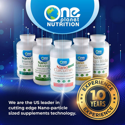 One Planet Nutrition Nano Vitamin C 250 mg Veggie Capsules (240 Servings), Ascorbic Acid from Lime Extract, Nano for Enhanced Absorption, Supports Collagen Production & Immune Function, Non-GMO, Vegan