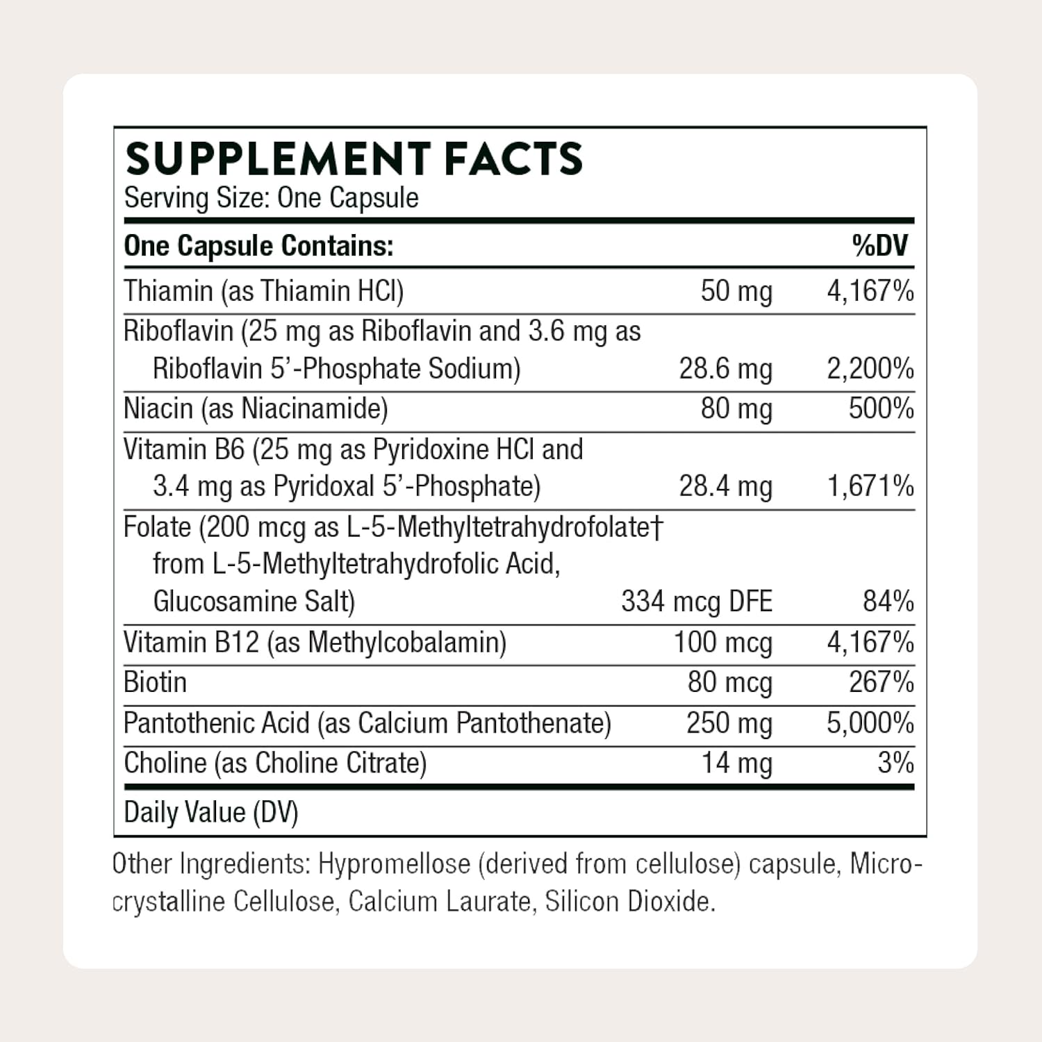 THORNE Stress B-Complex - Active B Vitamins with Extra B5 for Stress and Energy Support - görsel 2
