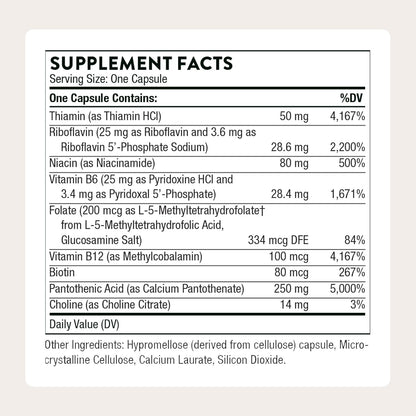THORNE Stress B-Complex - Active B Vitamins with Extra B5 for Stress and Energy Support