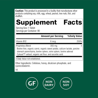 Standard Process Cataplex B12 - Vitamin B12 Food Supplement - 90 Tablets
