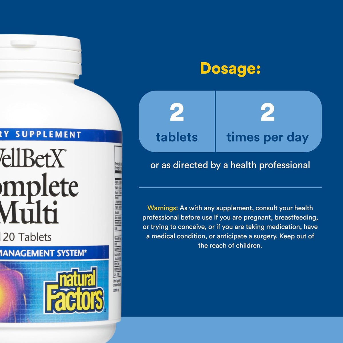 WellBetX Complete Multi – 120 Tablets by Natural Factors - görsel 3