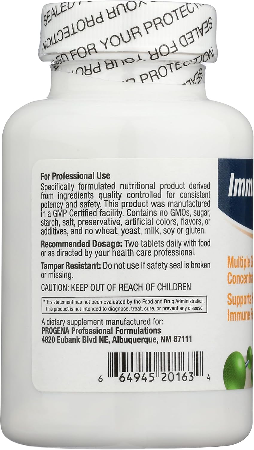 PROGENA Immune Plus Multiple Glandular Tissue Concentrate (120 Capsules) - görsel 2