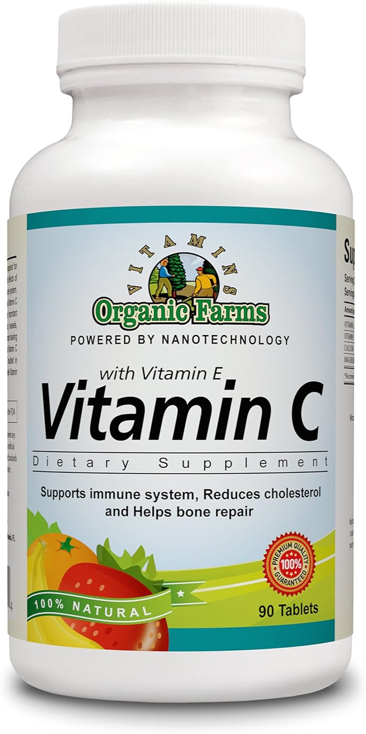 OFV 100% Natural Vitamin C with Vitamin E, Essential Dietary Supplement - 90 Tablets - görsel 1