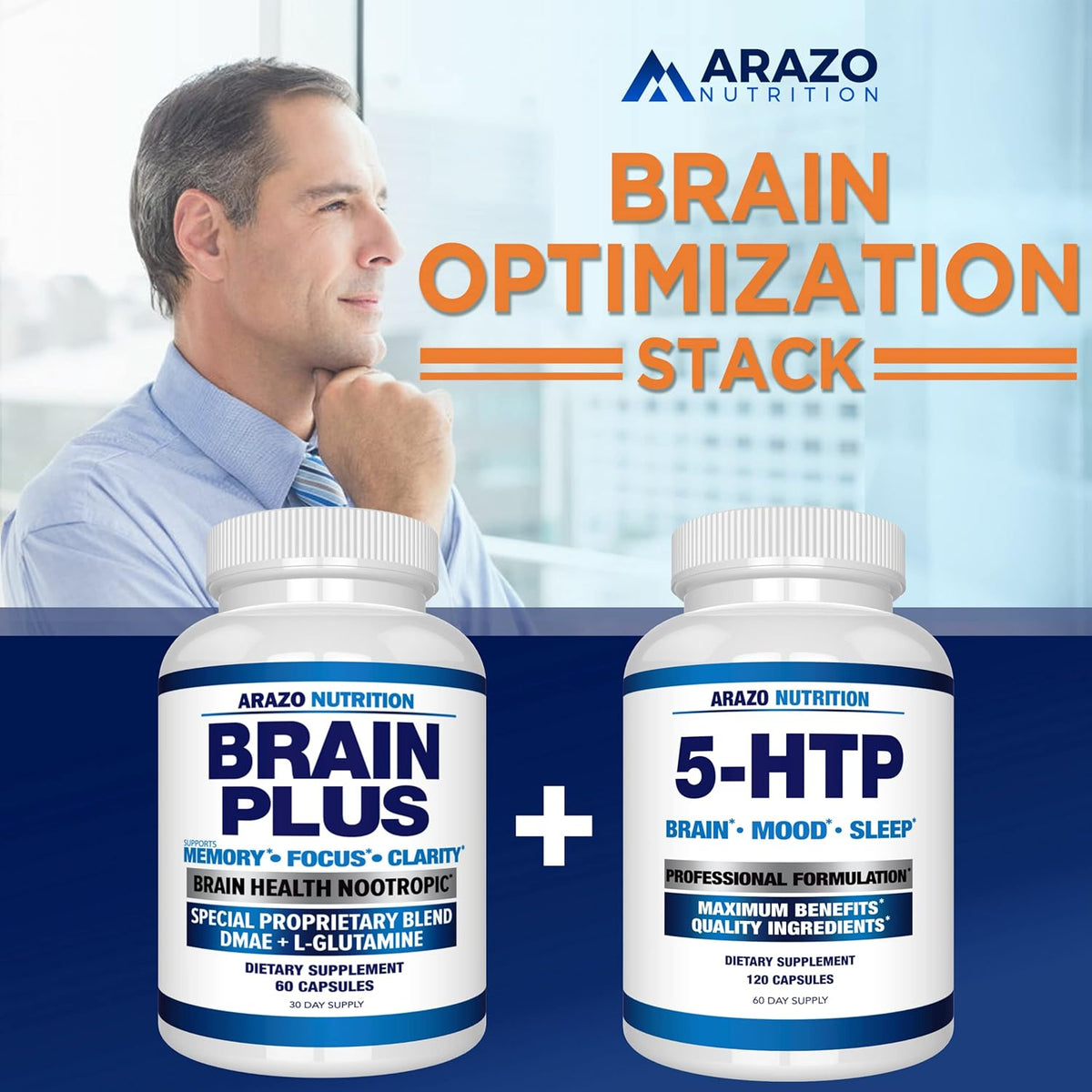 Arazo Nutrition Brain Plus – Premium Brain Function Supplement for Memory, Focus, and Clarity - görsel 5