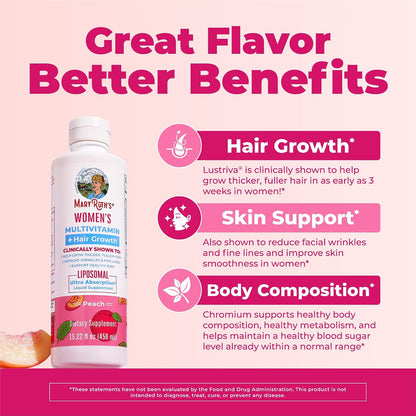 MaryRuth's Women's Multivitamin + Lustriva Hair Growth Liposomal | Biotin 10000mcg | Clinically Tested for Thicker, Fuller – Image 5