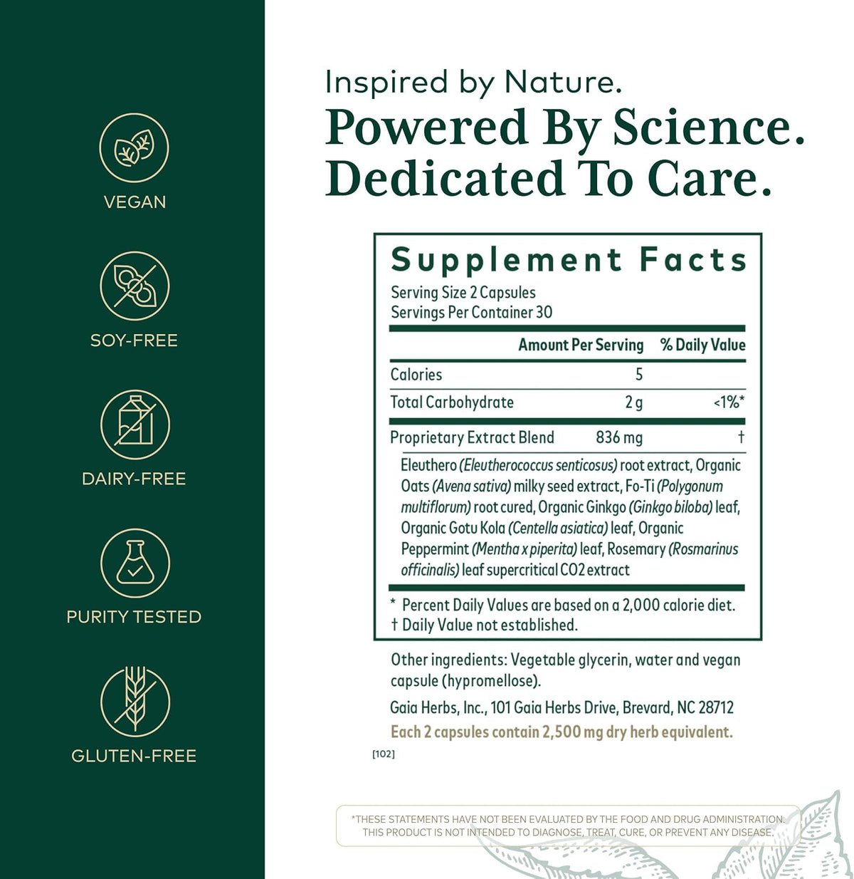 GAIA HERBS PRO Cognitive Formula - Brain Health & Blood Flow Support with Fo-Ti Root, Ginkgo Leaf, & Gotu Kola Leaf - 60 Liquid Phyto-Caps (30 Servings) - görsel 2