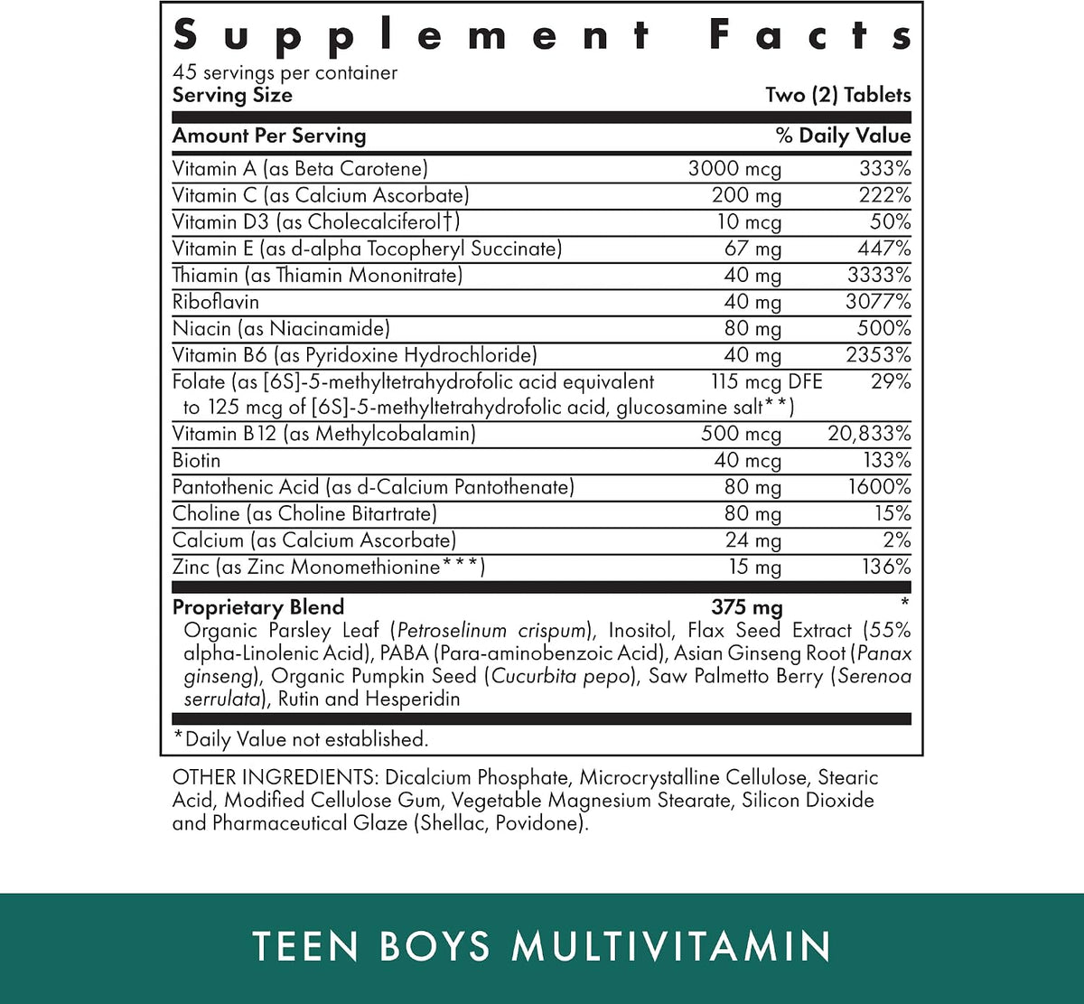 MICHAEL'S Health Naturopathic Programmes Teen Boys Daily Multivitamin – 90 Vegetarian Tablets - görsel 2