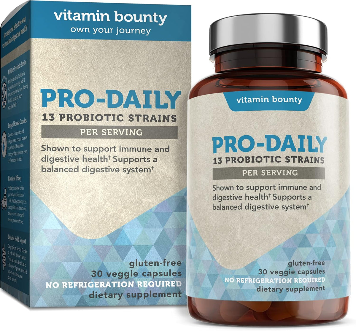 Vitamin Bounty Pro-Daily Probiotic – 5B CFU, 13 Strains with Acidophilus & Bifidobacterium - görsel 1