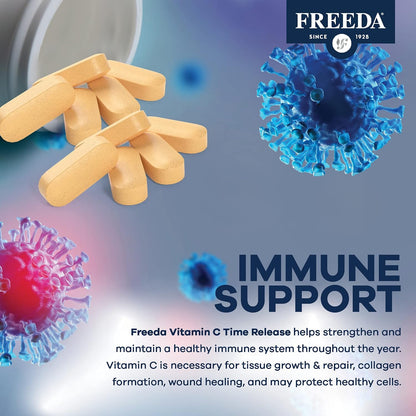 FREEDA Timed Release Vitamin C 1000mg – Slow-Release Tablets (100 Tablets)