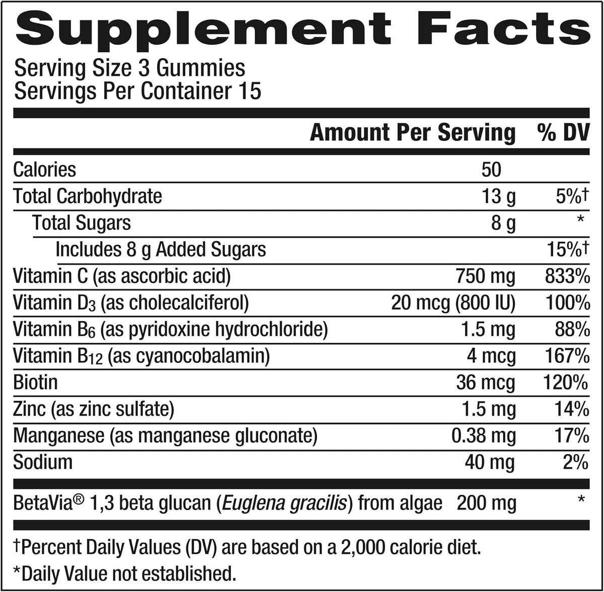 Emergen-C Immune+ Triple Action Immune Support Gummies, BetaVia, 1000mg Vitamin C, B Vitamins, Vitamin D, Zinc, Raspberry – 45 Count - görsel 10