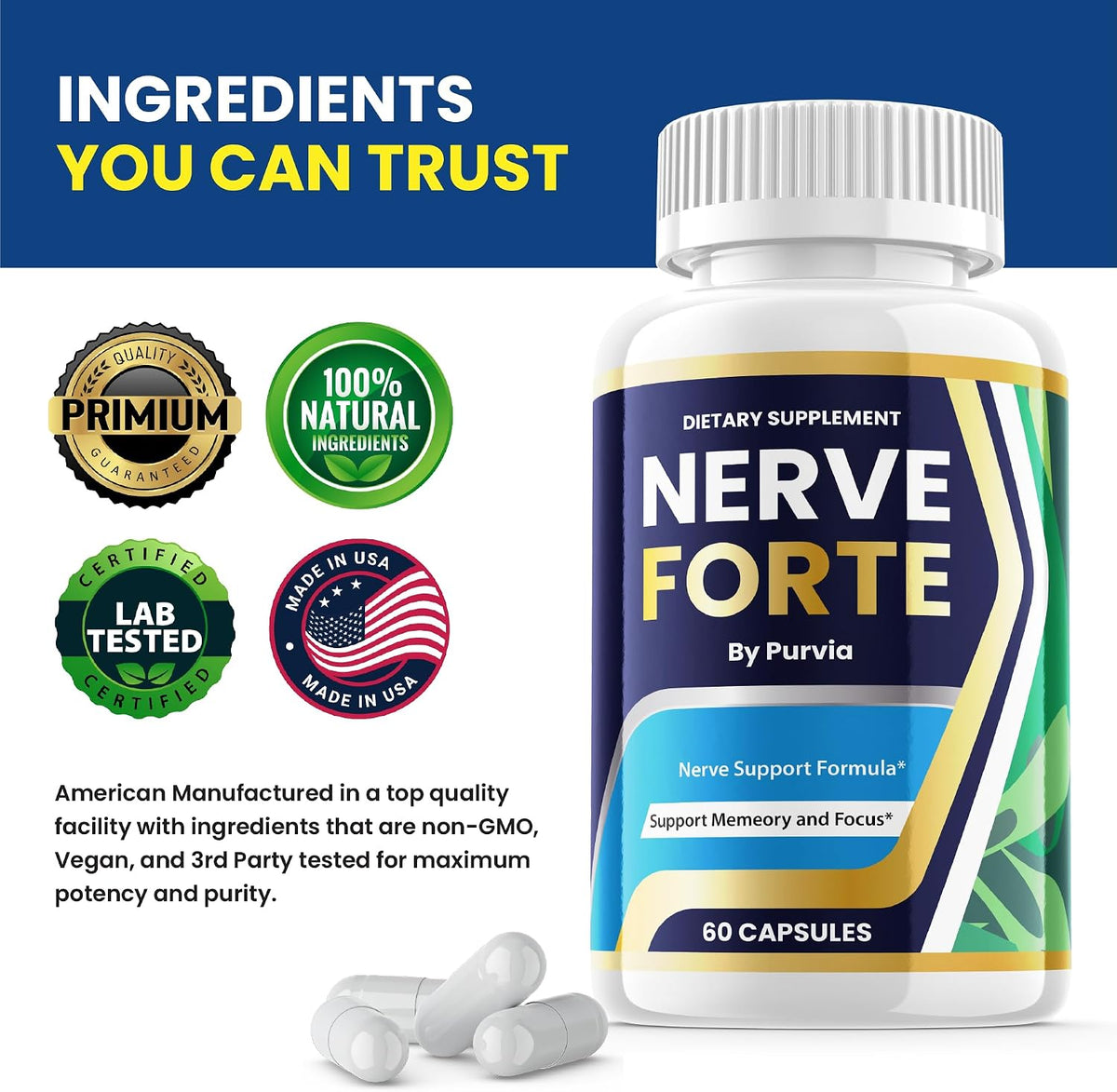 Nerve Forte Capsules – Advanced Strength Formula for Overall Wellbeing Support (120 Capsules) - görsel 3