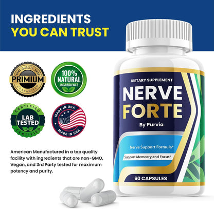 Nerve Forte Capsules – Advanced Strength Formula for Overall Wellbeing Support (120 Capsules)