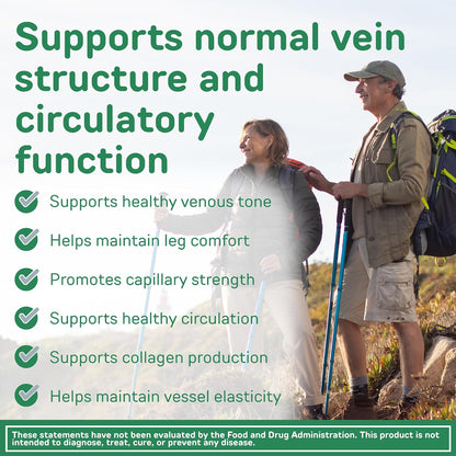Vasoflex-Forte Leg Vein Health Supplement – Butcher's Broom, Hesperidin & Vitamin C – 90 Capsules