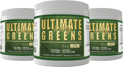 Daily Health Ultimate Greens Powder - Immune Support, Vegan-Friendly, Alkalising Superfood Drink, Non-GM, Gluten & Soya-free, 227 g (8 oz) (3 Pack)