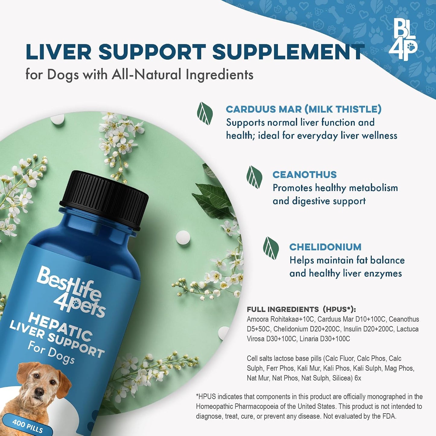 BestLife4Pets Dog Liver Supplement – Milk Thistle for Dogs – 400 Mini Tablets - görsel 8