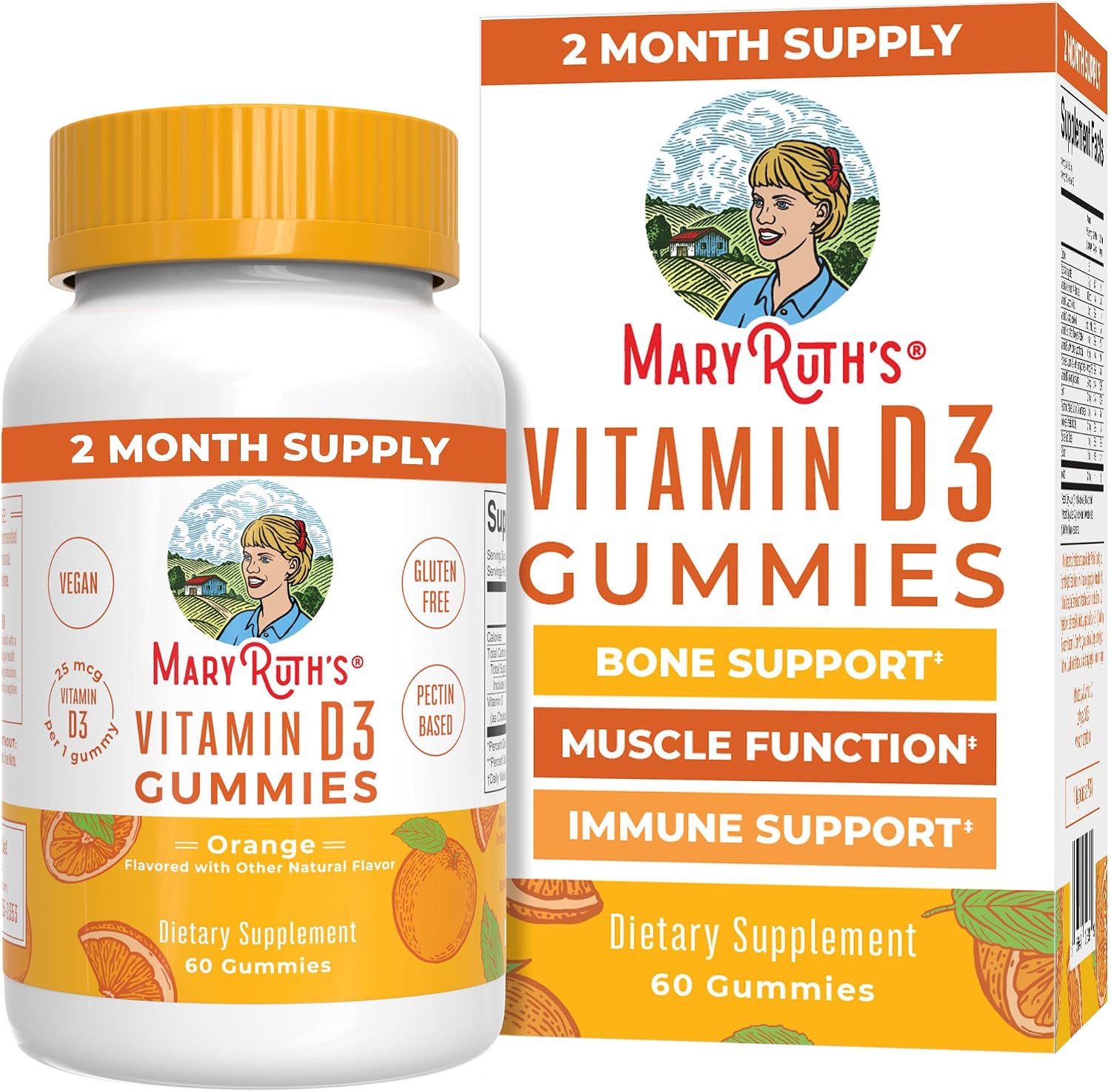 MARYRUTH'S Organic Vitamin D3 Gummies | 1000 IU | USDA Organic | Immune Support | Bone Health | Muscle Function | for Adults & Kids Ages 2+ | Vegan | Gluten-free | 2 Month Supply | 60 Count - görsel 10