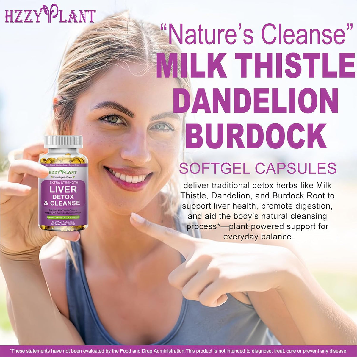 HZZYPLANT Liver Cleanse Detox & Repair Soft gel capsules – 15-in-1 Herbal Liver Support with Milk Thistle, NAC, Artichoke (60 Soft gel capsules) - görsel 4