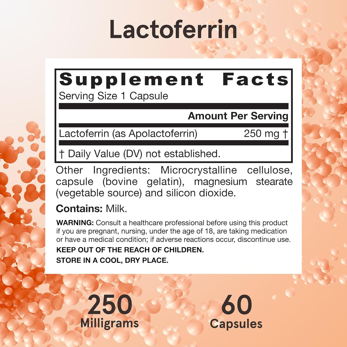 Jarrow Formulae Lactoferrin 250 mg – Immune Support & Iron Absorption – 60 Capsules - görsel 6