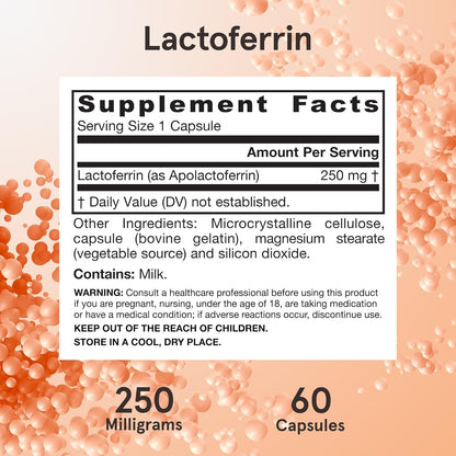 Jarrow Formulae Lactoferrin 250 mg – Immune Support & Iron Absorption – 60 Capsules