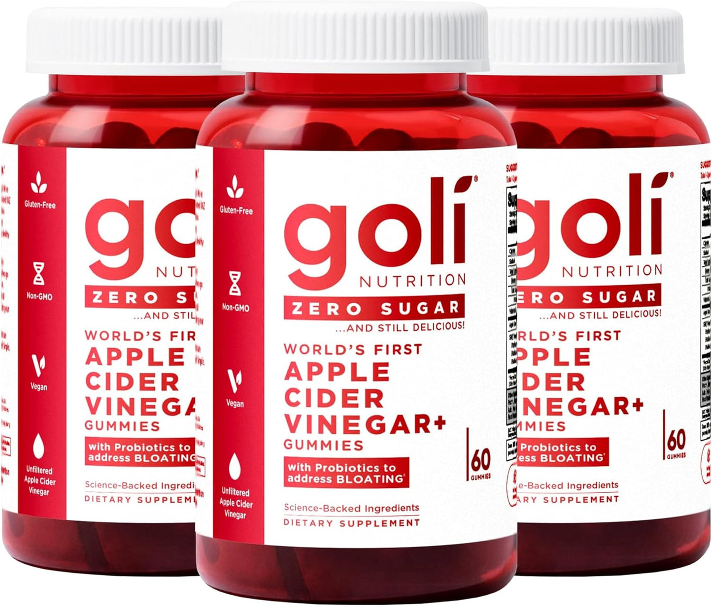 Goli Zero Sugar Apple Cider Vinegar Gummies - ACV with Vitamin B12 and Probiotics - No Sugar Alcohols - Vegan, Keto-Friendly, Gluten-free - görsel 9