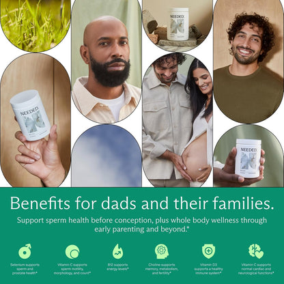 Needed. Multivitamin for Men - 25 Optimal Nutrients for Fertility & Men's Health - Men's Multivitamin with Vitamin D3 2000IU, B12 Vitamins, 200 mcg Selenium - Men's Fertility Supplement, 30 Day Supply