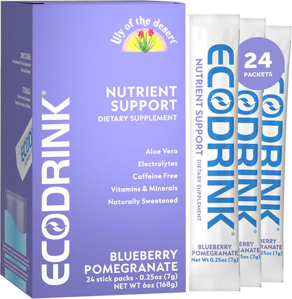 EcoDrink Nutrient Support Hydration Sachets, Peach Mango – 24 Sachets