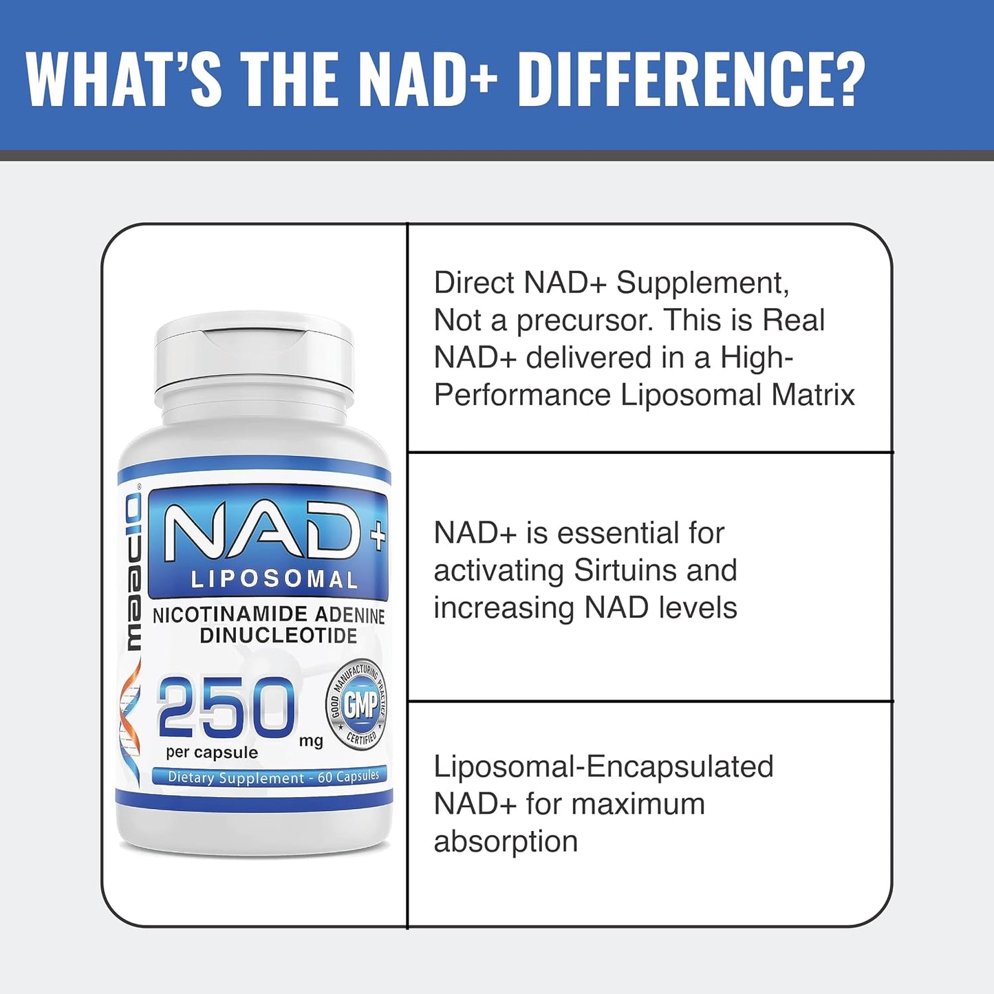 MAAC10 Liposomal NAD+ (180 Capsules) – Supports Energy & Reduces Fatigue, Non-GMO, Gluten-free, Vegan (3 Pack) - görsel 5