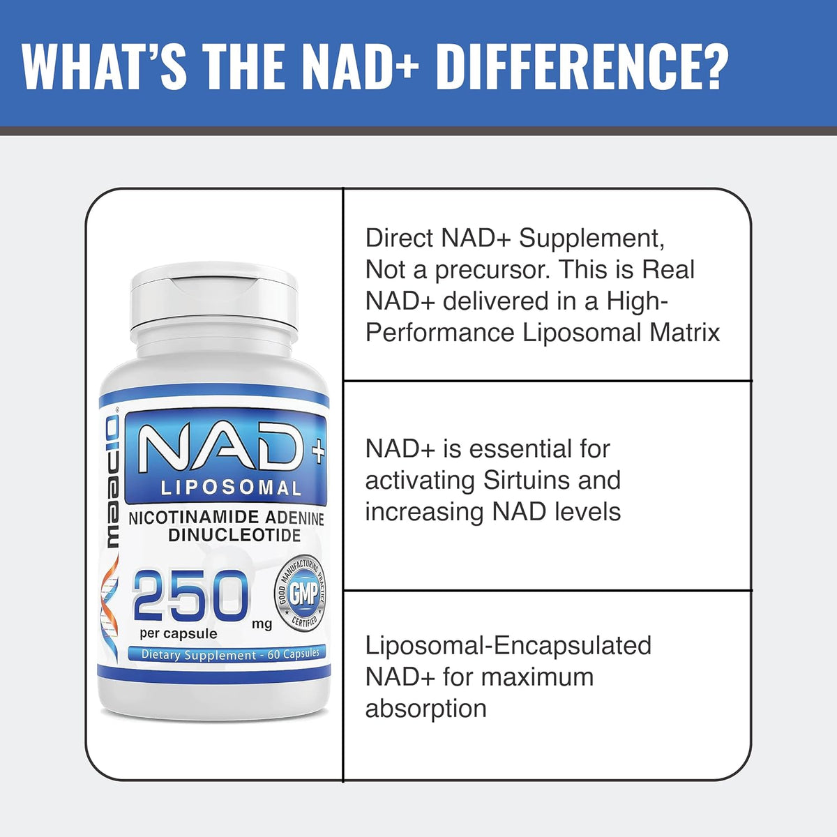 MAAC10 Liposomal NAD+ (180 Capsules) – Supports Energy & Reduces Fatigue, Non-GMO, Gluten-free, Vegan (3 Pack) - görsel 5