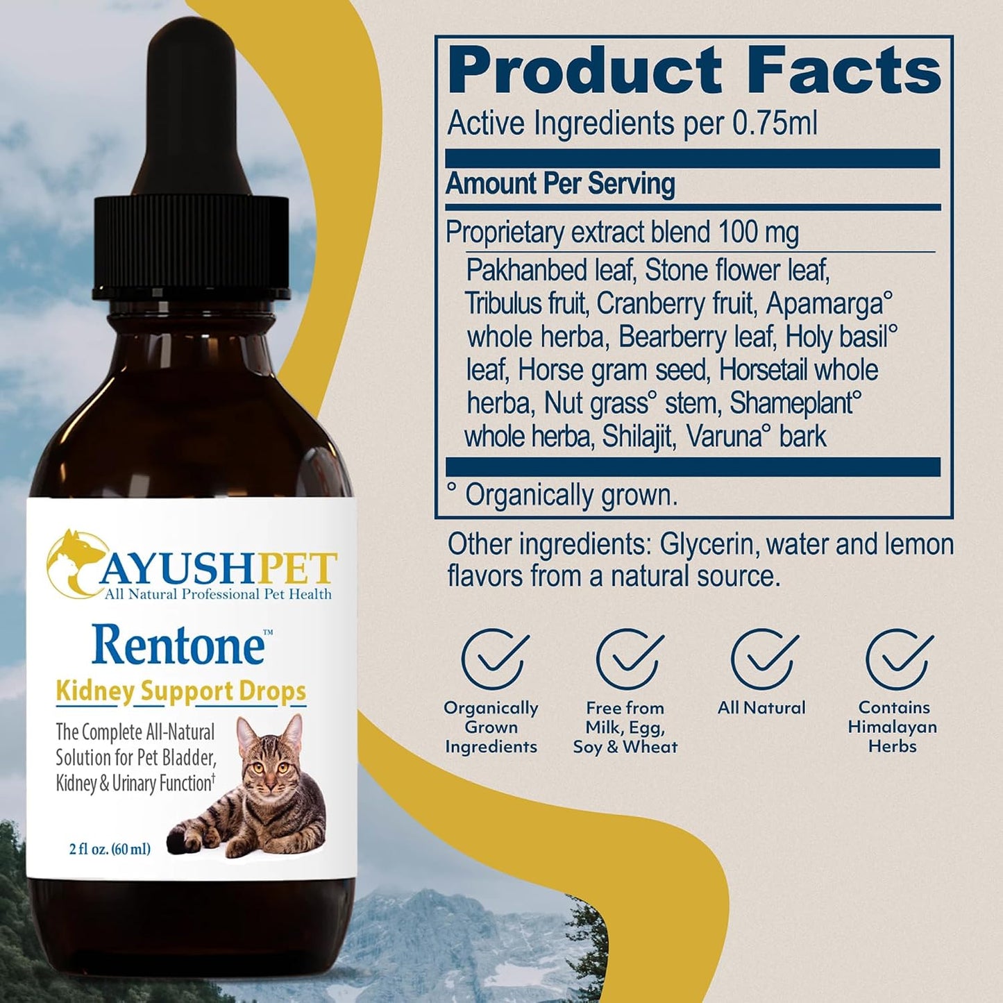 Ayush Pet Rentone Kidney Support for Dogs and Cats, Natural Herbal Drops, 60 ml - görsel 3