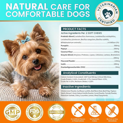 Probiotics for Dogs, Chicken Flavour (200 Chews) – Supports Digestive Health, Skin & Immunity