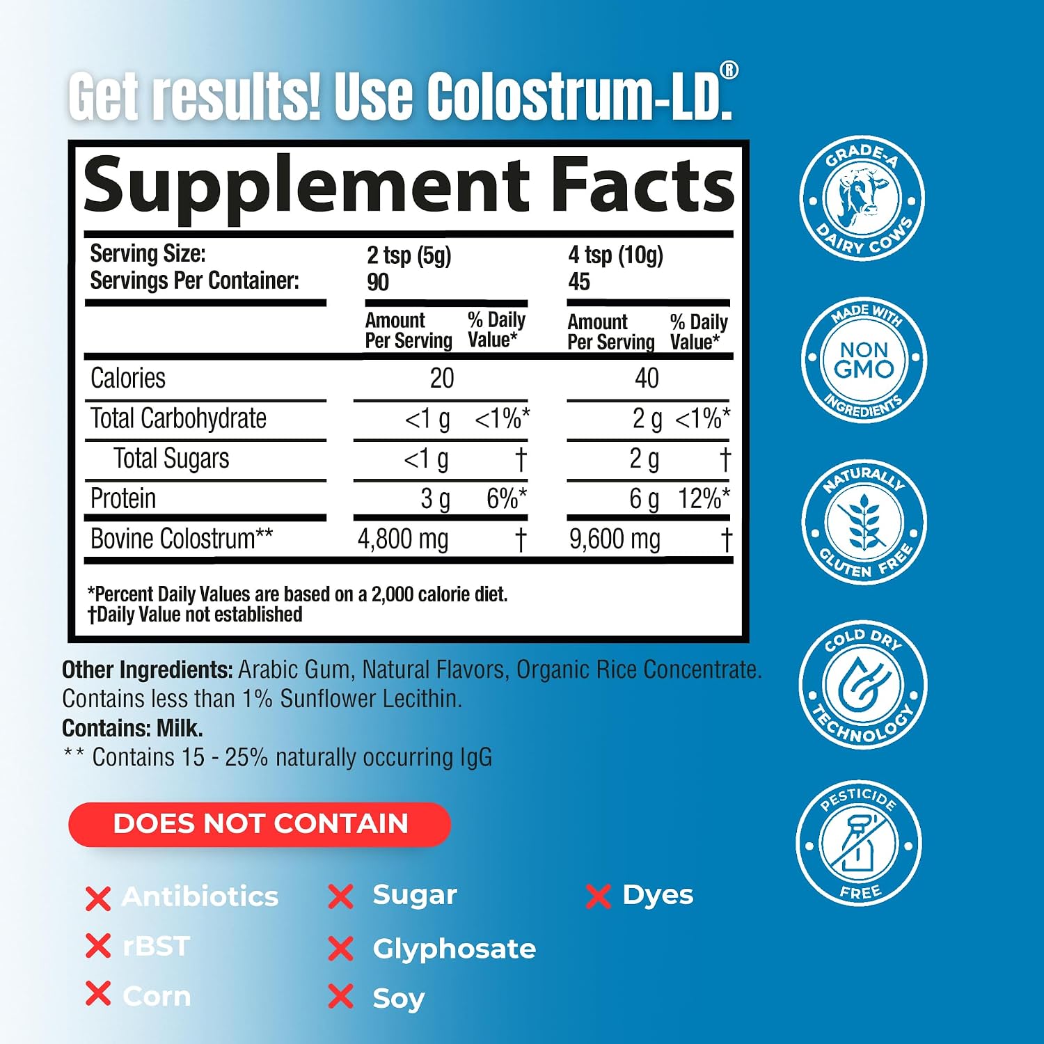 Colostrum-LD Powder, Natural Vanilla Flavour, 453g (16oz) - görsel 3