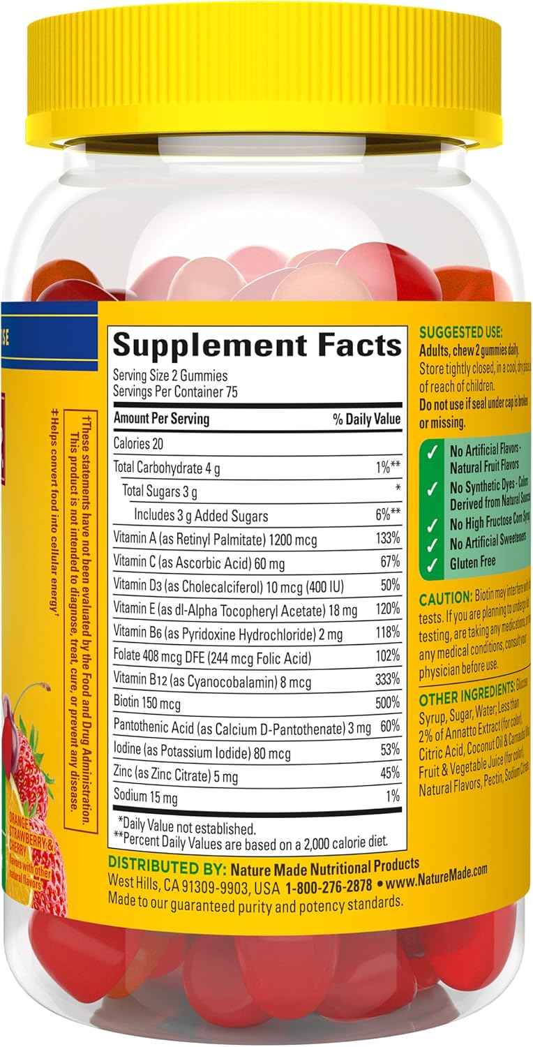 Nature Made Multivitamin Gummies - 150 Gummies (75-Day Supply) - görsel 10