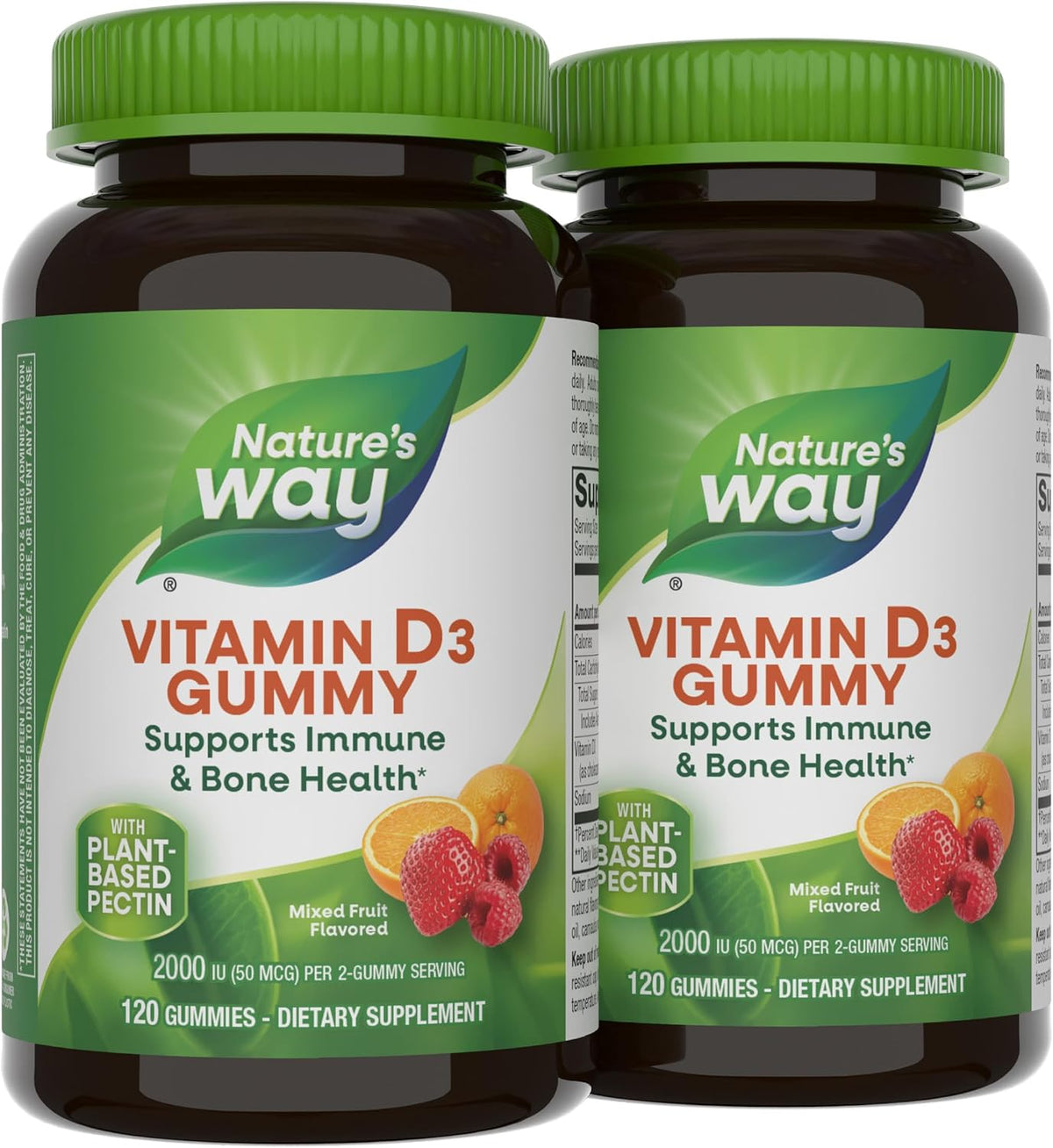 Nature's Way Vitamin D3 Gummies, Supports Normal Immune Function and Maintenance of Normal Bones*, 2000 IU (50 µg) per 2-Gummy Serving, Mixed Fruit Flavour, Gluten-free, Plant-Based Pectin, Vegetarian, 120 Count - görsel 9
