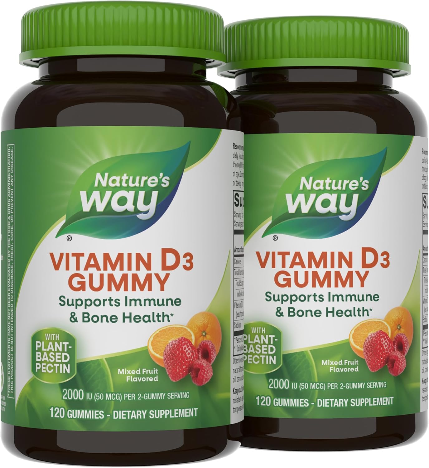 Nature's Way Vitamin D3 Gummies, Supports Normal Immune Function and Maintenance of Normal Bones*, 2000 IU (50 µg) per 2-Gummy Serving, Mixed Fruit Flavour, Gluten-free, Plant-Based Pectin, Vegetarian, 120 Count - görsel 9