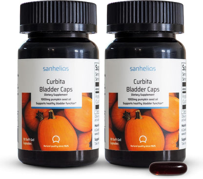 Sanhelios Curbita Bladder Caps - Pumpkin Seed Oil 1000mg, 60 Capsules (Pack of 2)