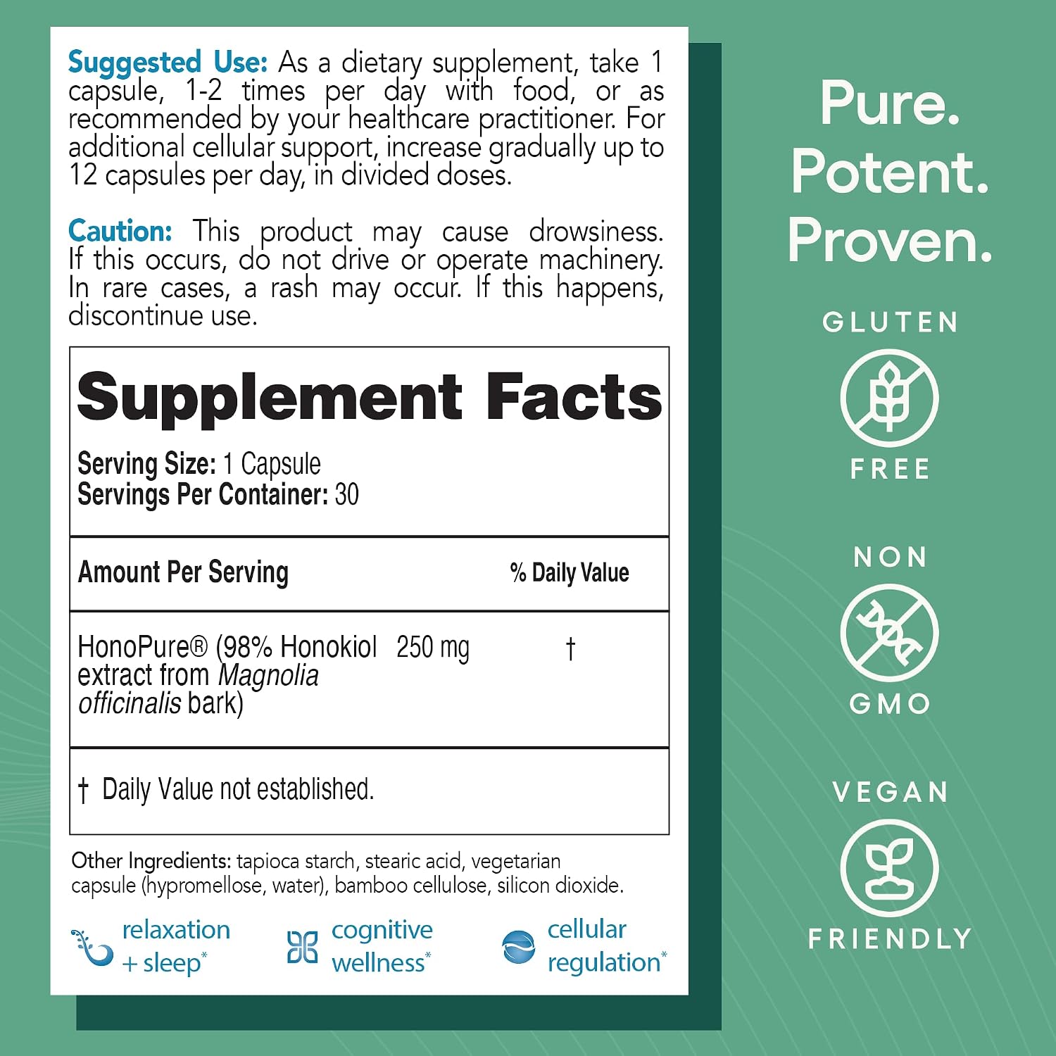 ecoNugenics Brain Health Supplement Bundle – PectaSol Modified Citrus Pectin Fibre + HonoPure Magnolia Bark Extract — Nootropic Pack for Sleep, Stress Relief, Cognitive Function, GABA Support - görsel 5