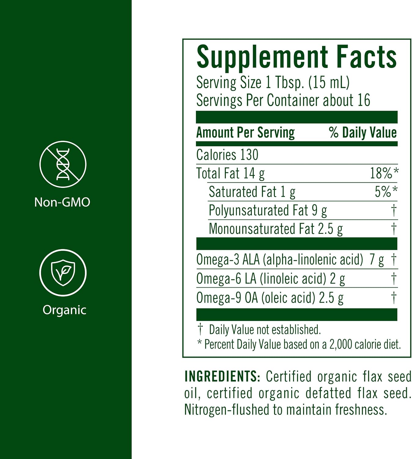 Flora High Lignan Flax Oil - Organic Omega-3, 6, 9 with Lignans - Cold-Pressed, Non-GMO, Gluten-Free - 250 ml - görsel 2