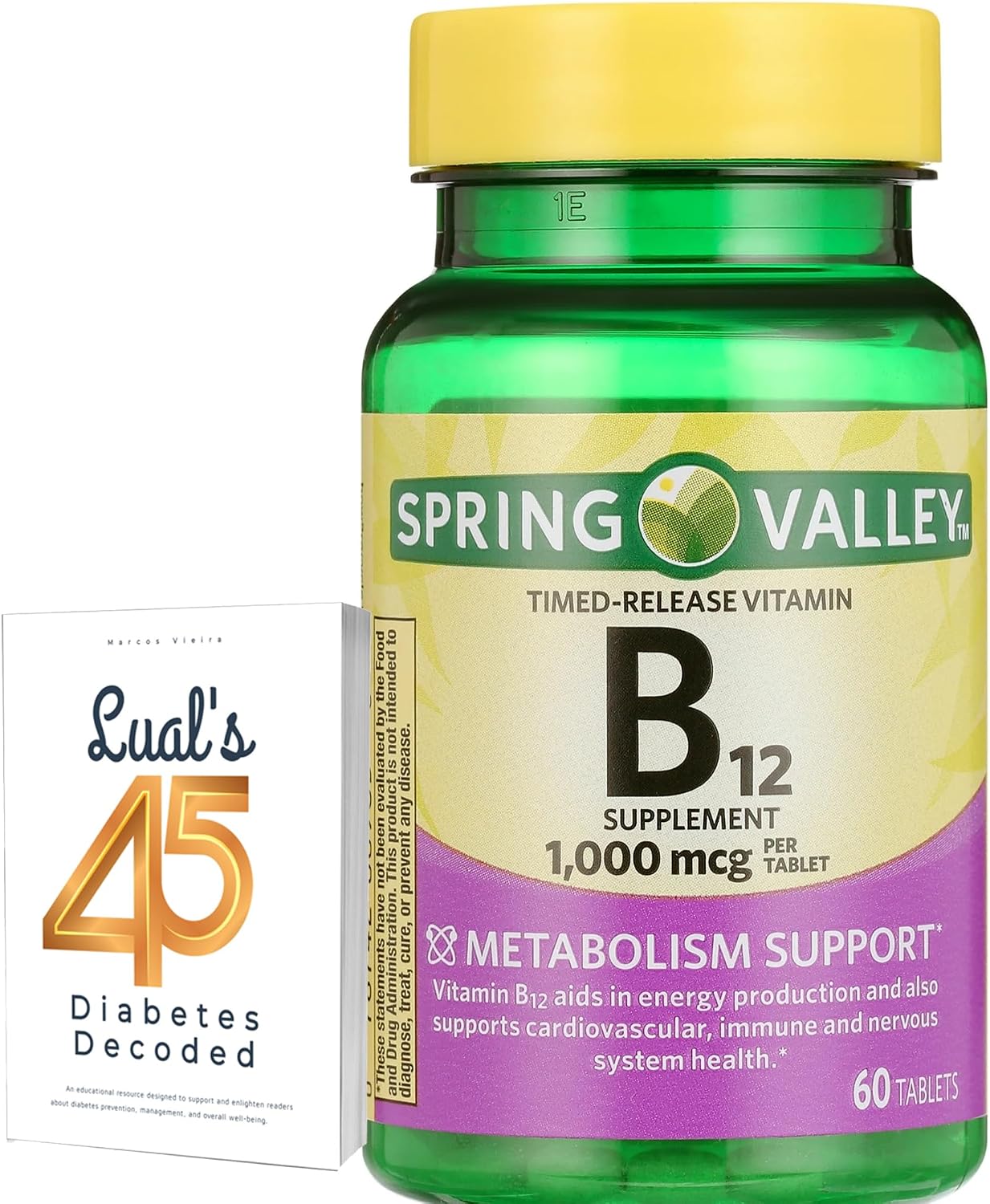 Spring Valley Timed-Release Vitamin B12 Tablets, 1000 mcg, 60 Tablets - görsel 1
