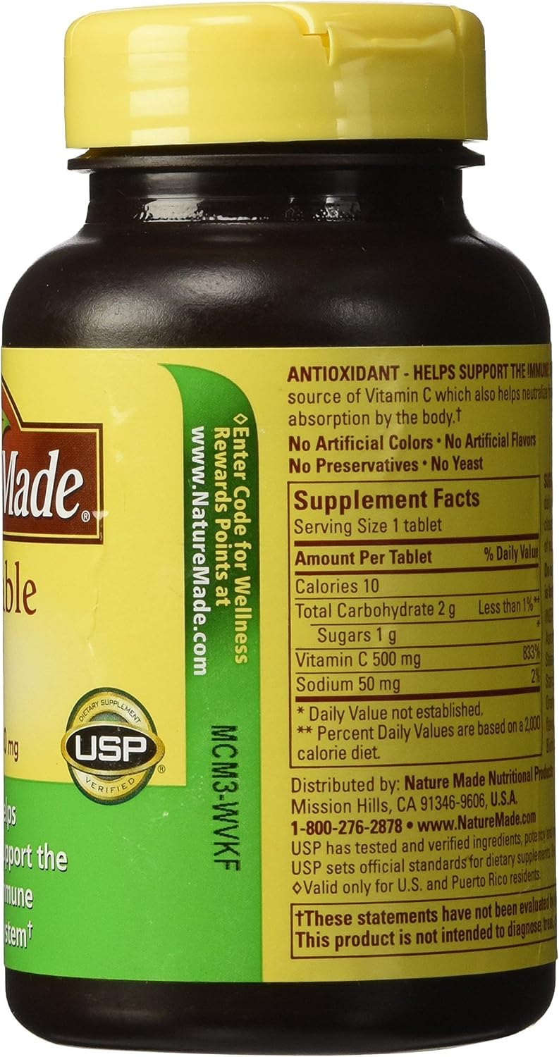 Nature Made Vitamin C 500mg, 250 Tablets - görsel 2
