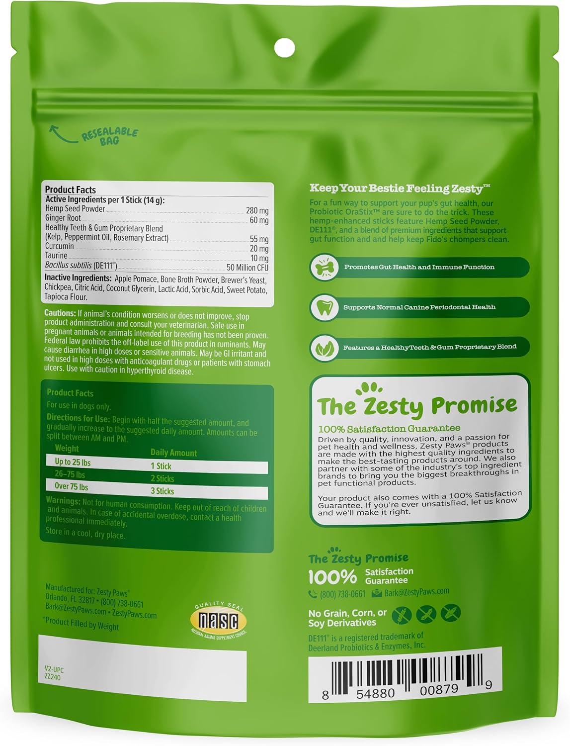 Zesty Paws OraStix Probiotic Sticks for Dogs – 708 g - görsel 5