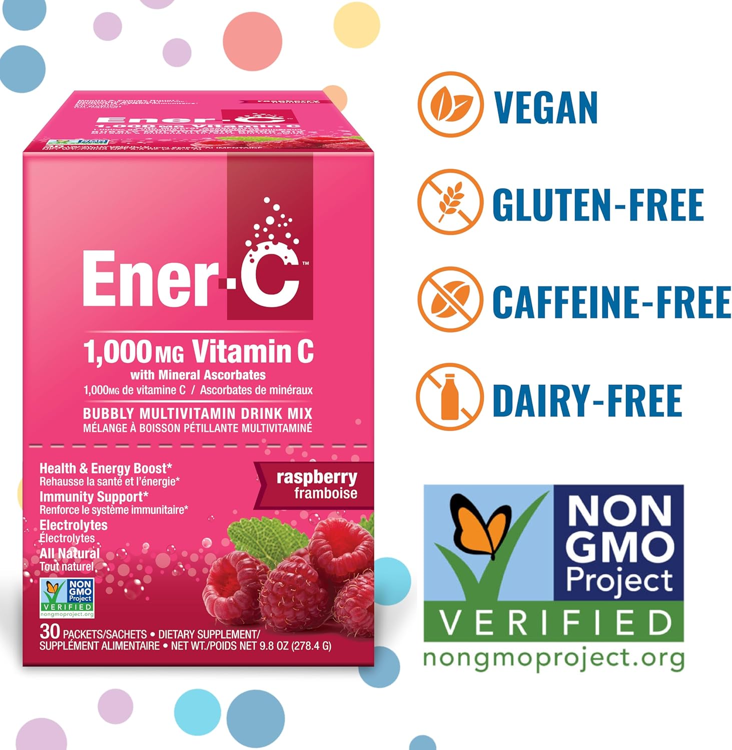Ener-C Multivitamin Drink Mix - Raspberry (60 Sachets) - görsel 2