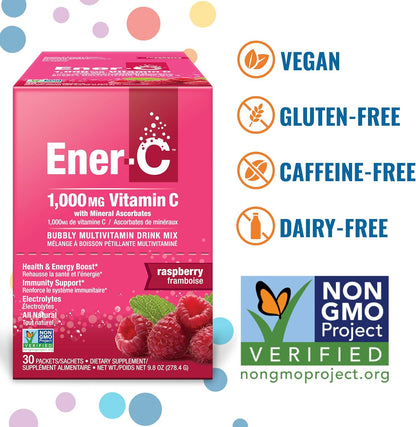Ener-C Multivitamin Drink Mix - Raspberry (60 Sachets)