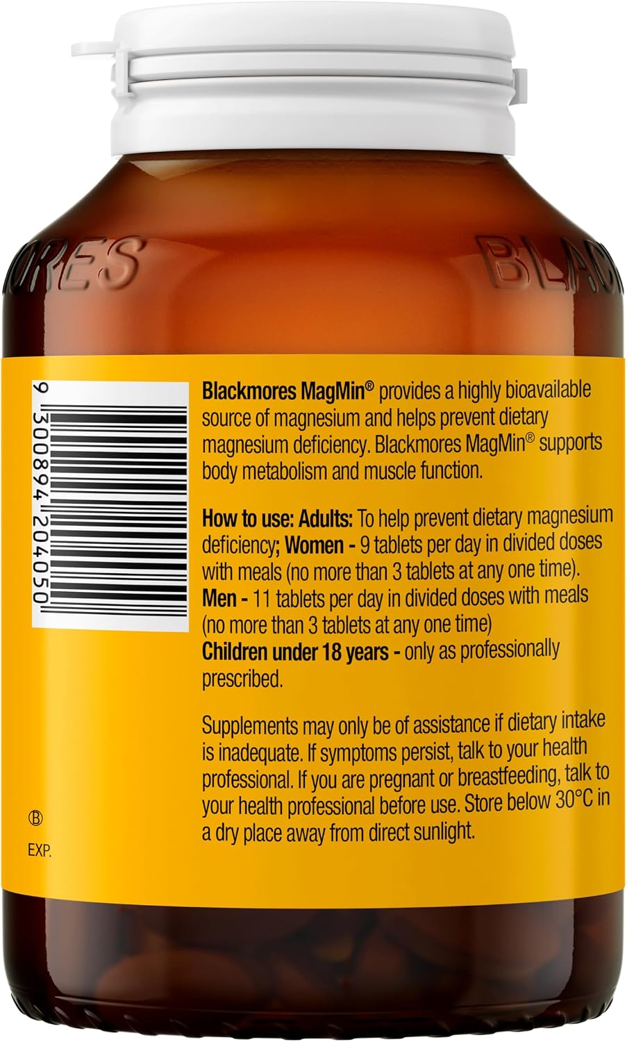 Blackmores Magmin 500mg 250 Tablets - görsel 3