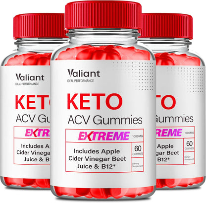 IDEAL PERFORMANCE Valiant Gummies - Maximum Strength, All Natural Support for Overall Health and Wellbeing (3 Pack)