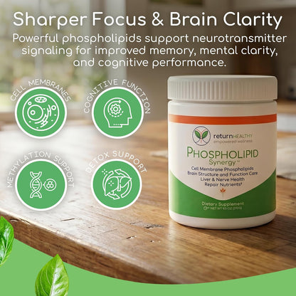 Return Healthy Phospholipid Synergy Powder - Antioxidant Food Supplement for Cellular Repair, Brain Health & Liver Detox (270g)